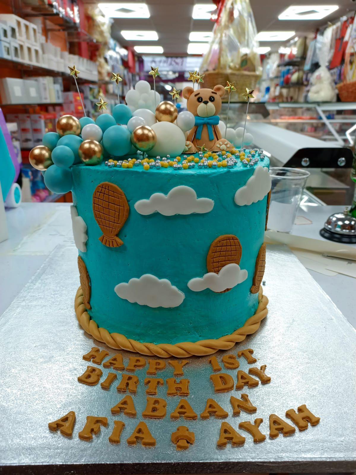 Teddy Bear with Cloud Cake