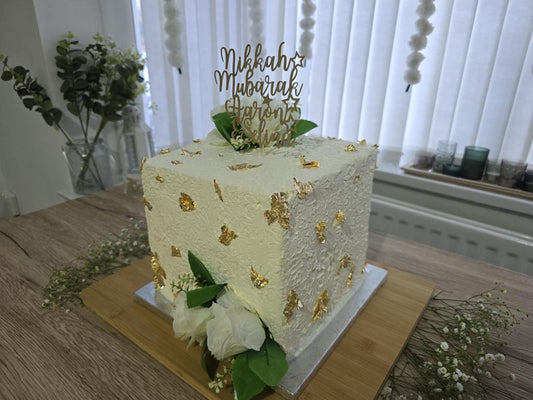 Elegant Nikkah & Engagement Cake