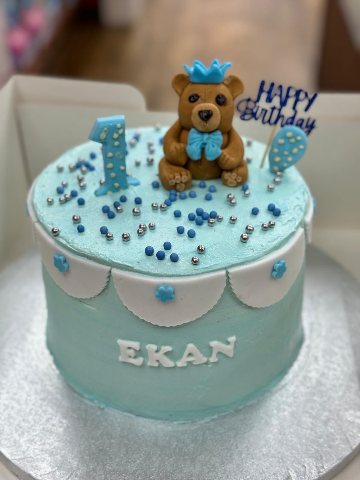 Personalised Teddy Bear Cake | Custom Colour Birthday Cake