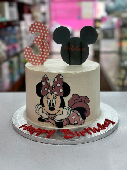 Sweet Minnie or Micky Birthday Cake