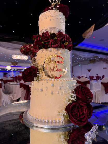Custom Flowers Wedding Cake