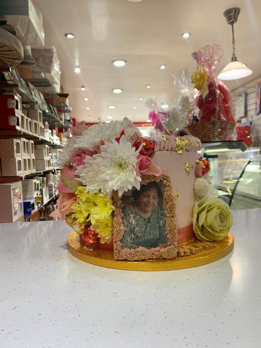 Floreal Birthday Cake with Photo Frame