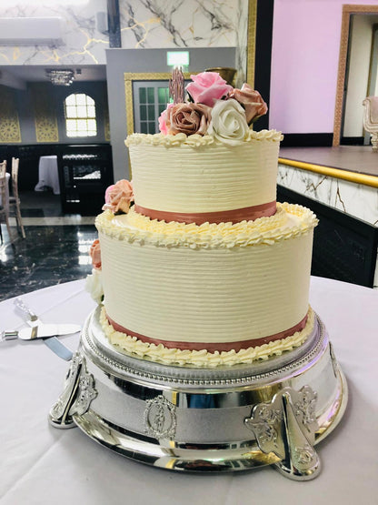 Classic Two-Tier Round Wedding / Engagement/ Nikkah Cake