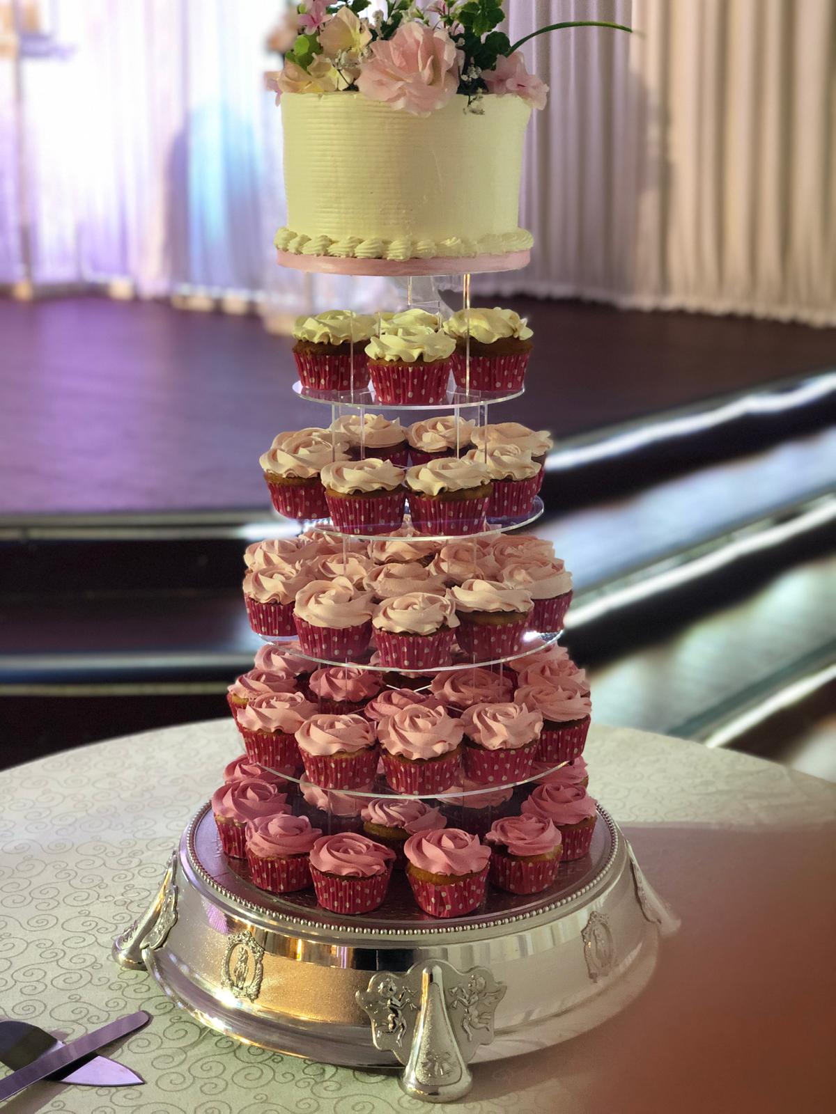 Wedding \ Anniversary Cake And Cupcake Tower