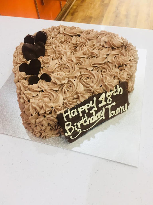 The Chocolate Rose Birthday Heart Cake