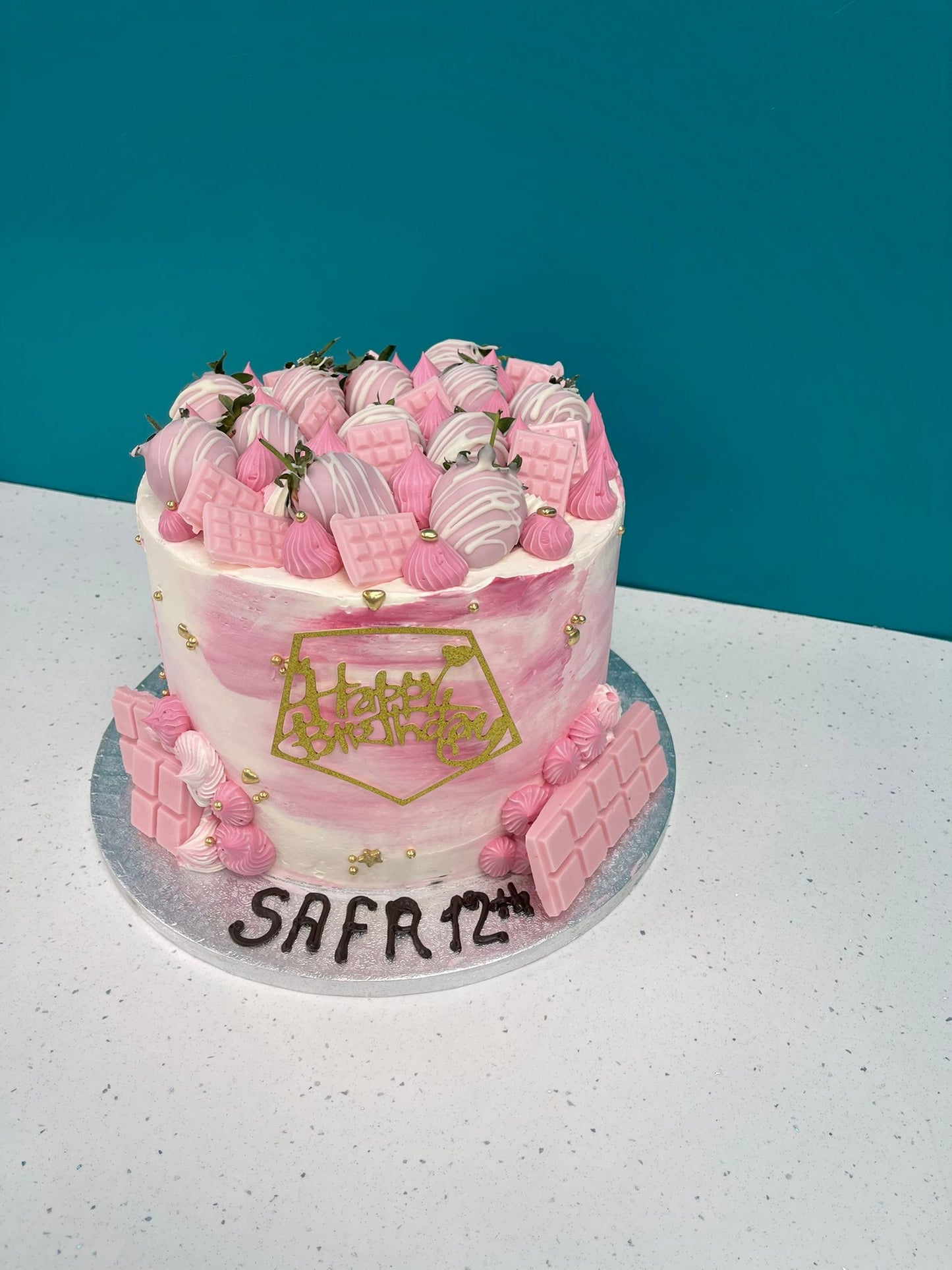 The Pink Chocolate Strawberry Overload Celebration Cake