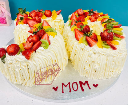 Fresh Fruit Number Cake