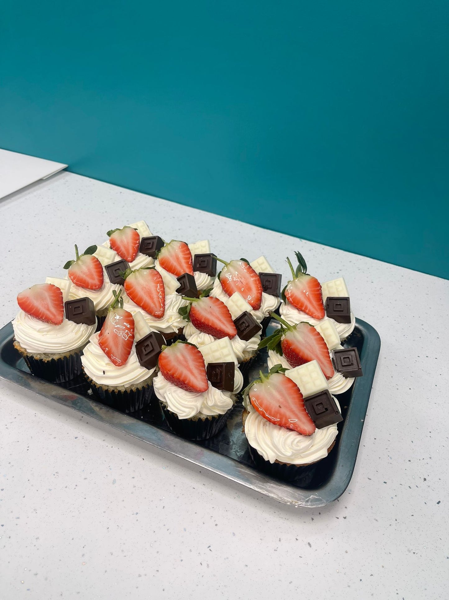 Strawberry and Flack Cupcake