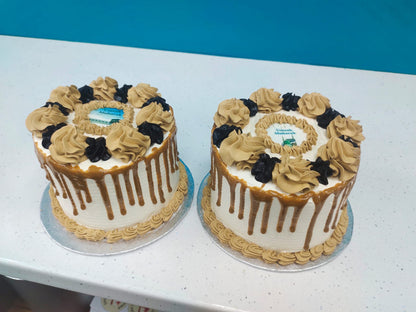 Umrah Mubarak Gold Drip Cake | Personalised Umrah Celebration Cake