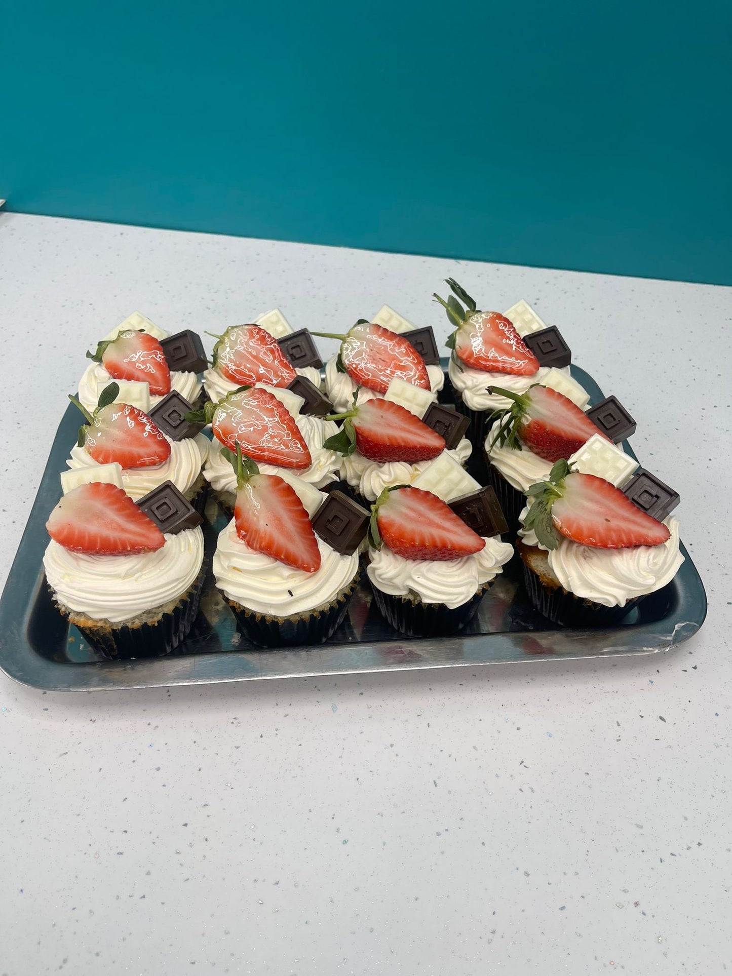 Strawberry and Flack Cupcake