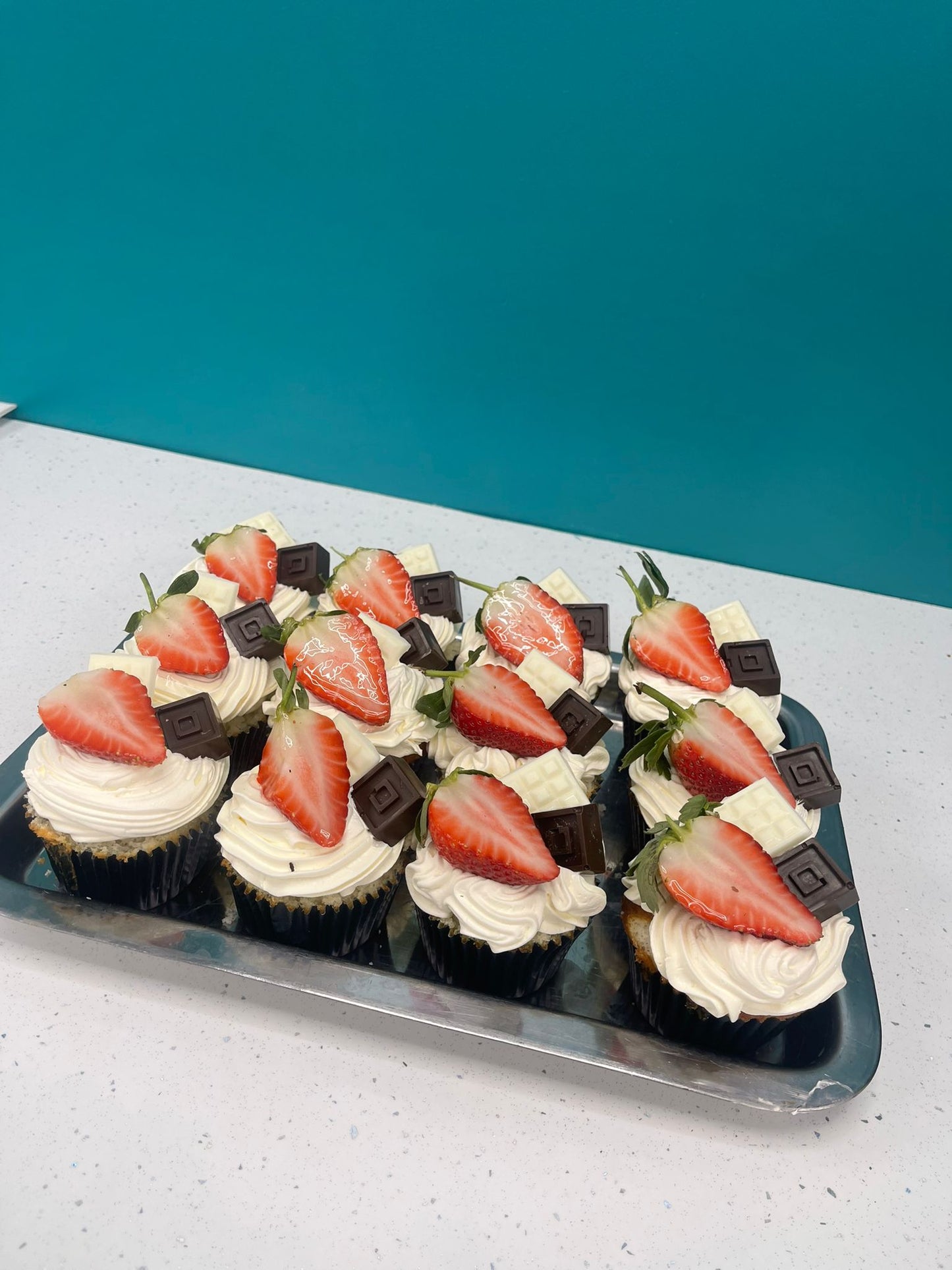 Strawberry and Flack Cupcake