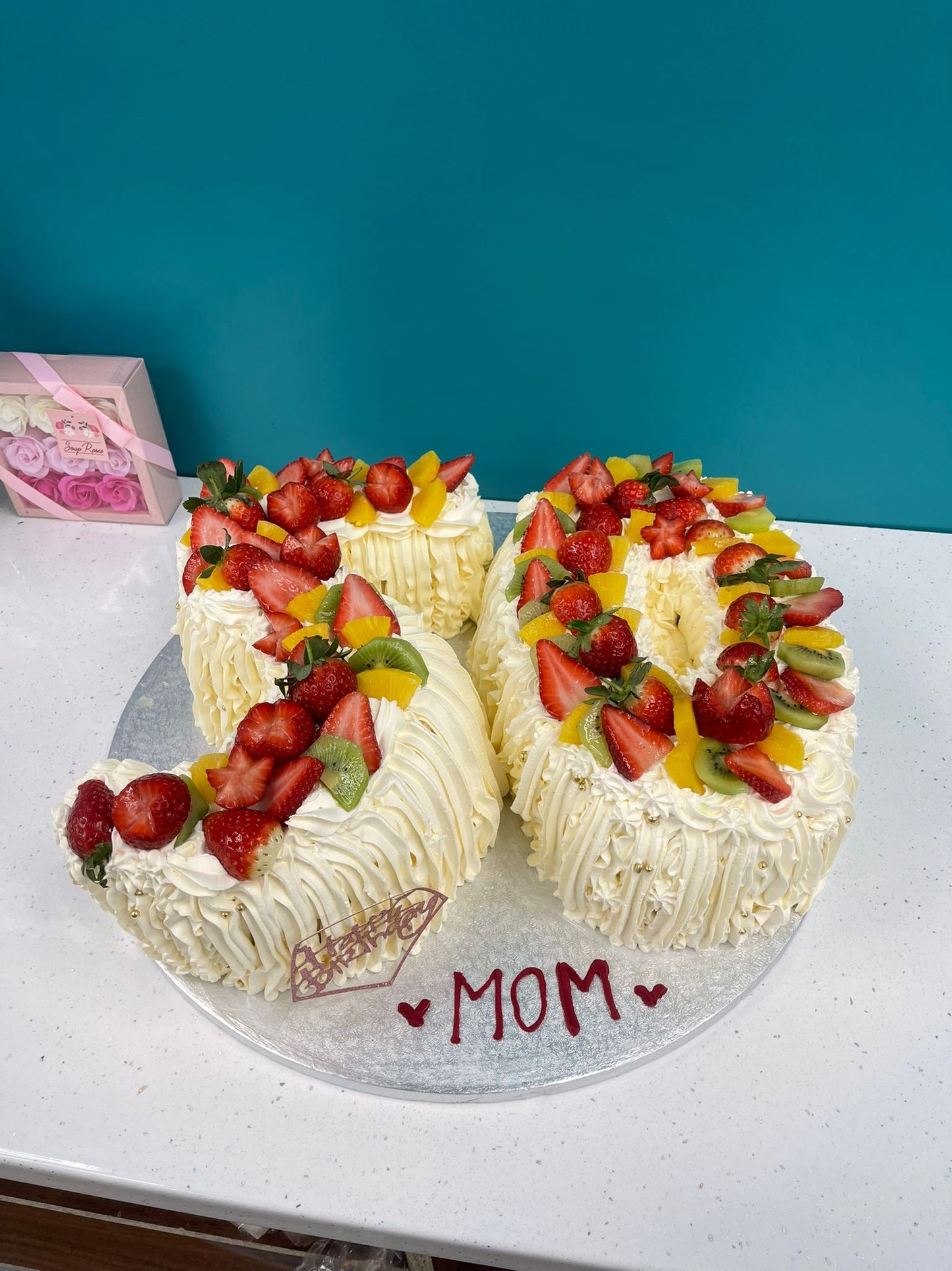 Fresh Fruit Number Cake