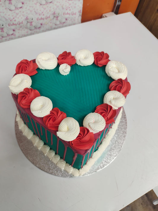Coquette Crimson Heart Cake (Tall)