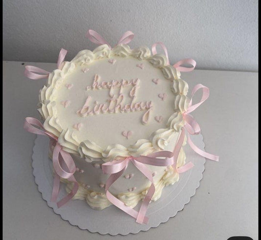 Ribbon Vintage Cake (Bow Colour Customised)
