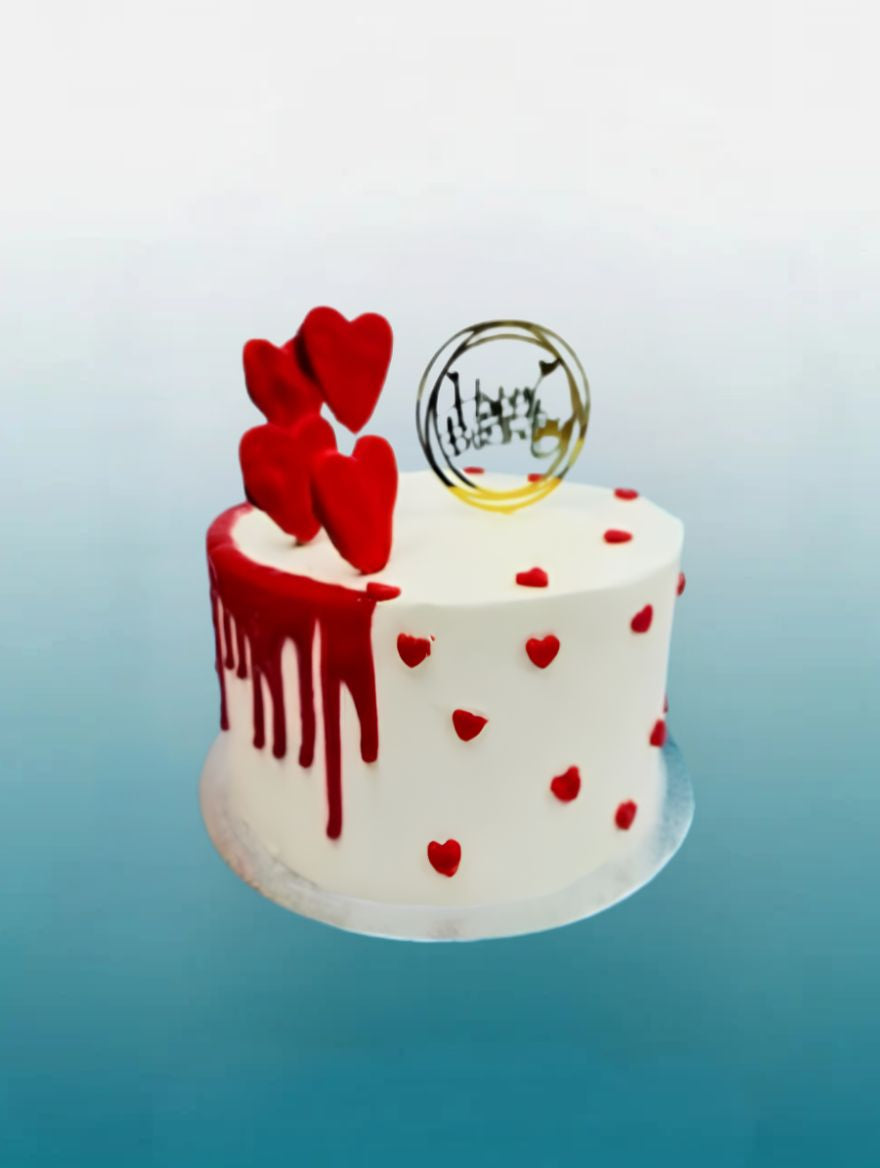 Ruby Love Celebration Cake | Anniversary & Engagement Tall Cake