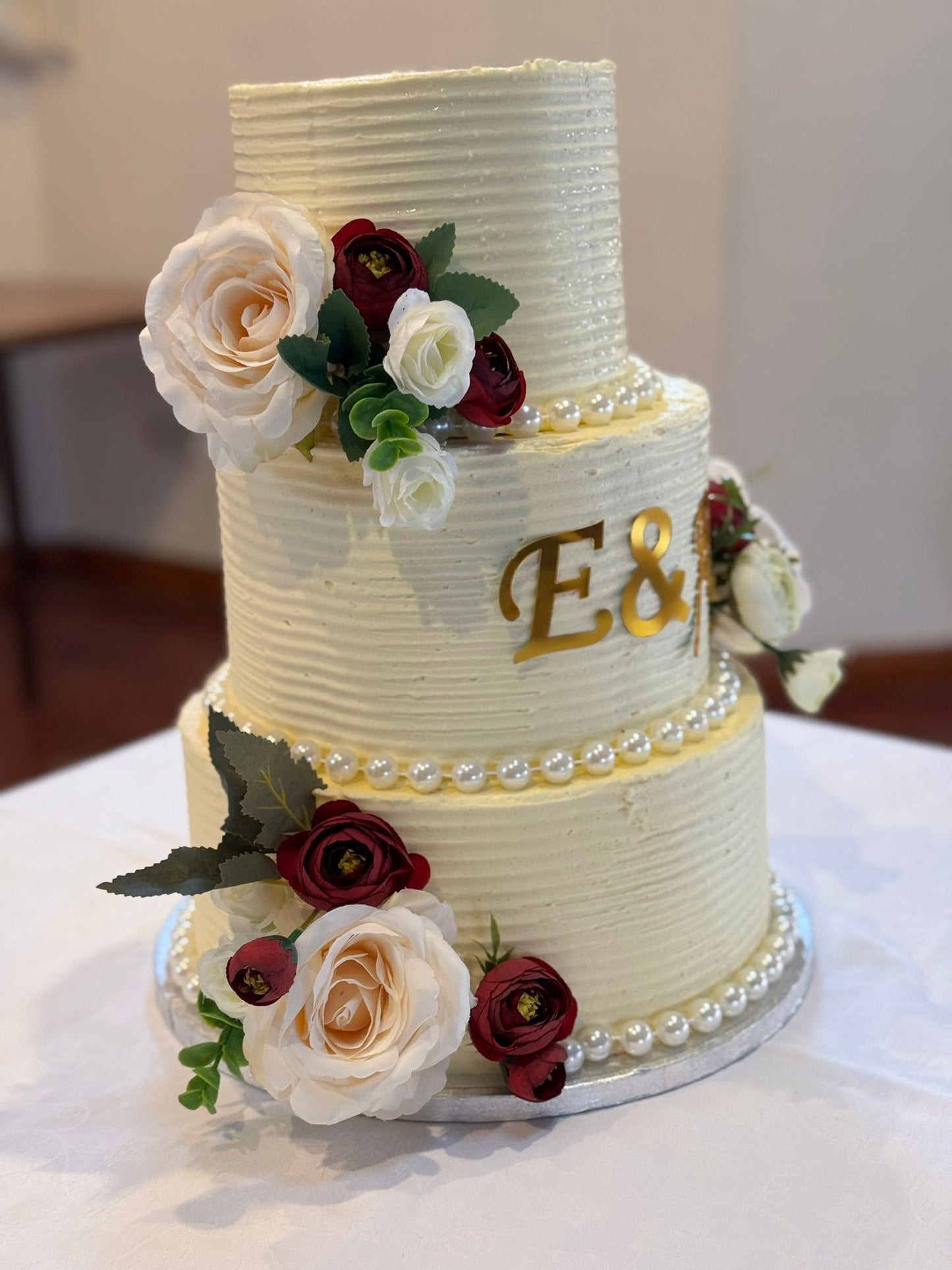 Ruby Rose Elegance Wedding Cake