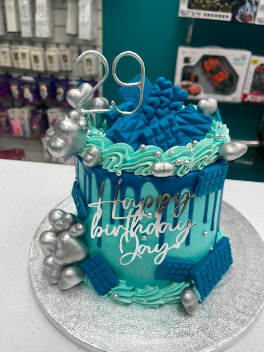 For Him Luxury Tall Birthday Cake | Personalised Custom Birthday Cake