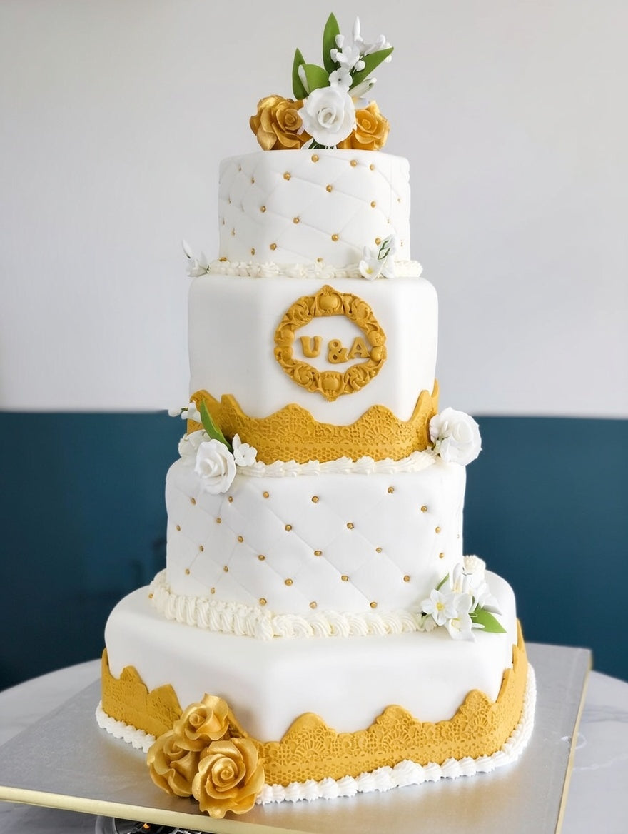 Elegant 4-Tier Mehndi Celebration / Engagement / Nikkah / Wedding Cake