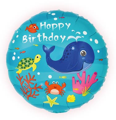 18" Happy Birthday Whale