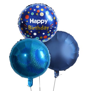Metalic Blue Birthday Balloon Bouquet (3)
