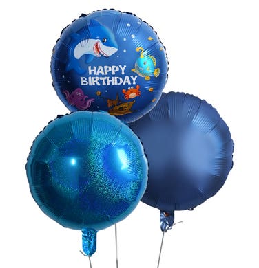 Blue Shark Birthday Balloon Bouquet (3)