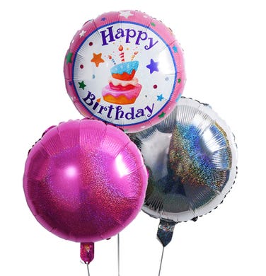 Metalic Pink Kid's  Birthday Balloon Bouquet (3)