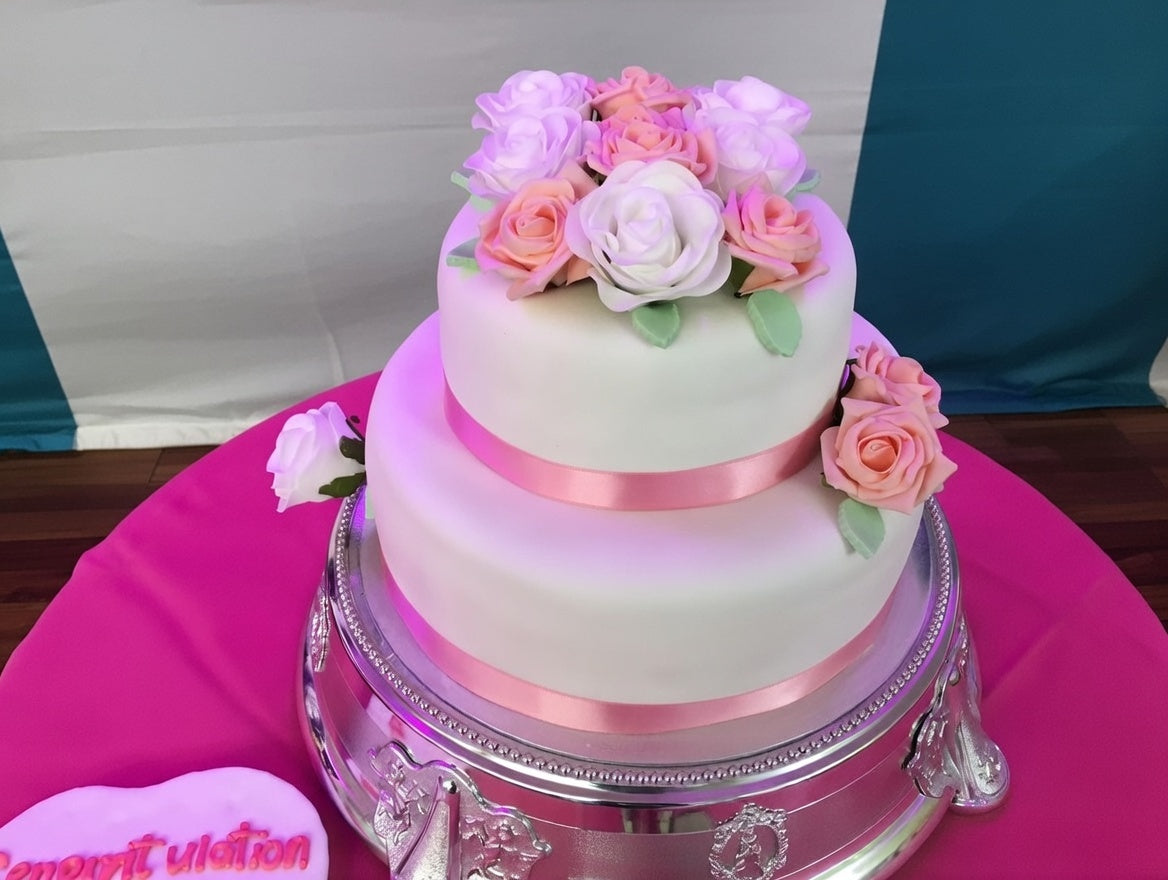 Blushing Rose Two-Tier wedding Cake
