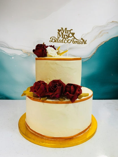 Two-Tier Round Celebration / Wedding /Nikkah Cake