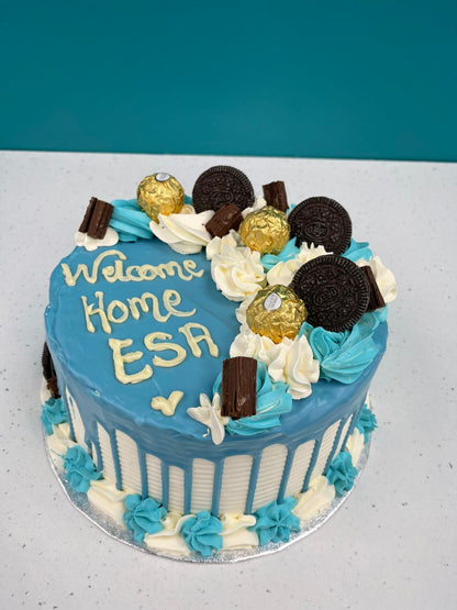 The Ultimate Teal Temptation Drip Cake