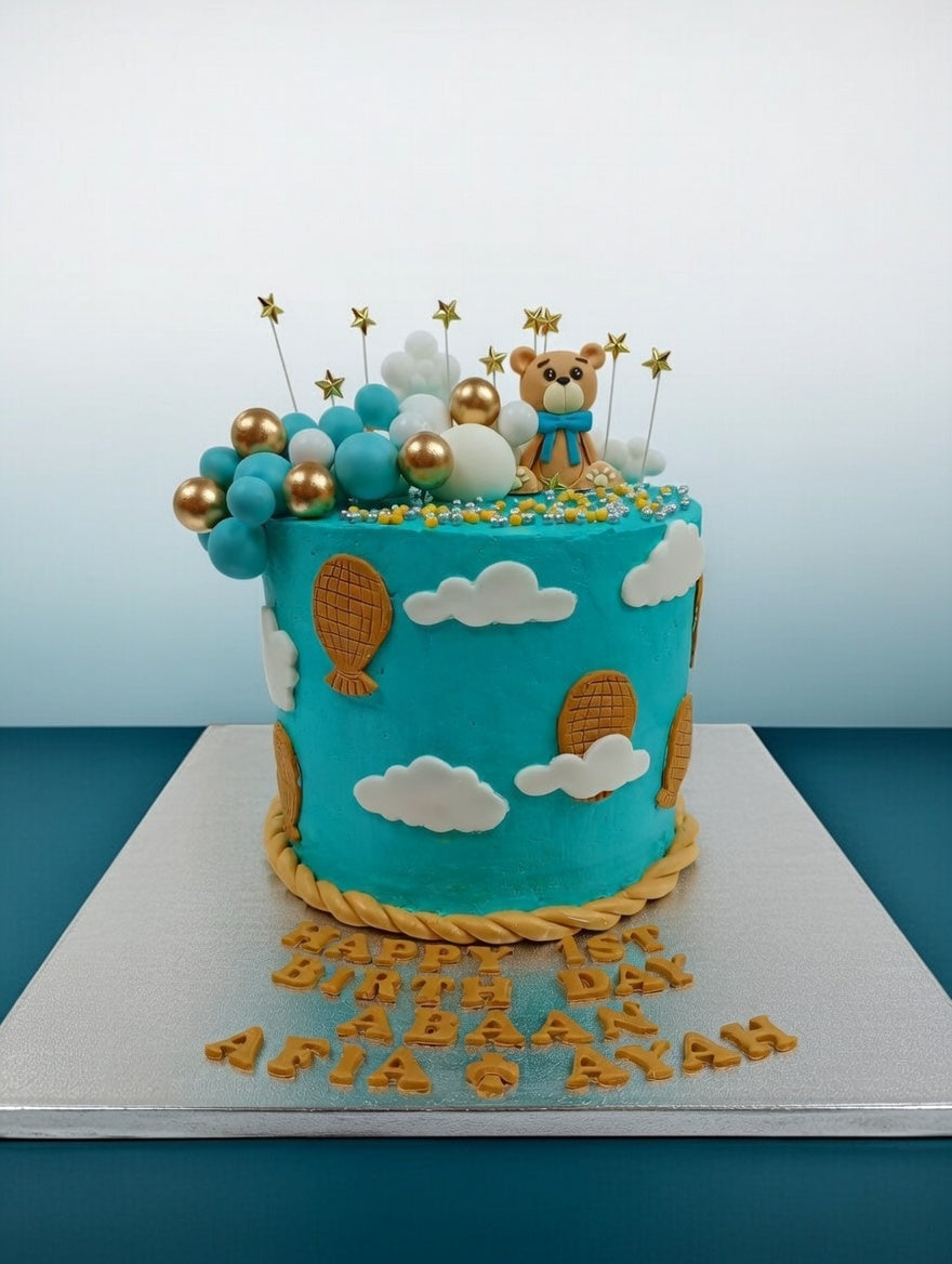 Teddy Bear with Cloud Cake