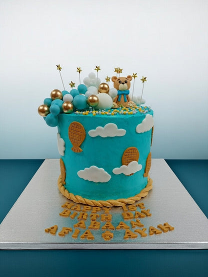 Teddy Bear with Cloud Cake